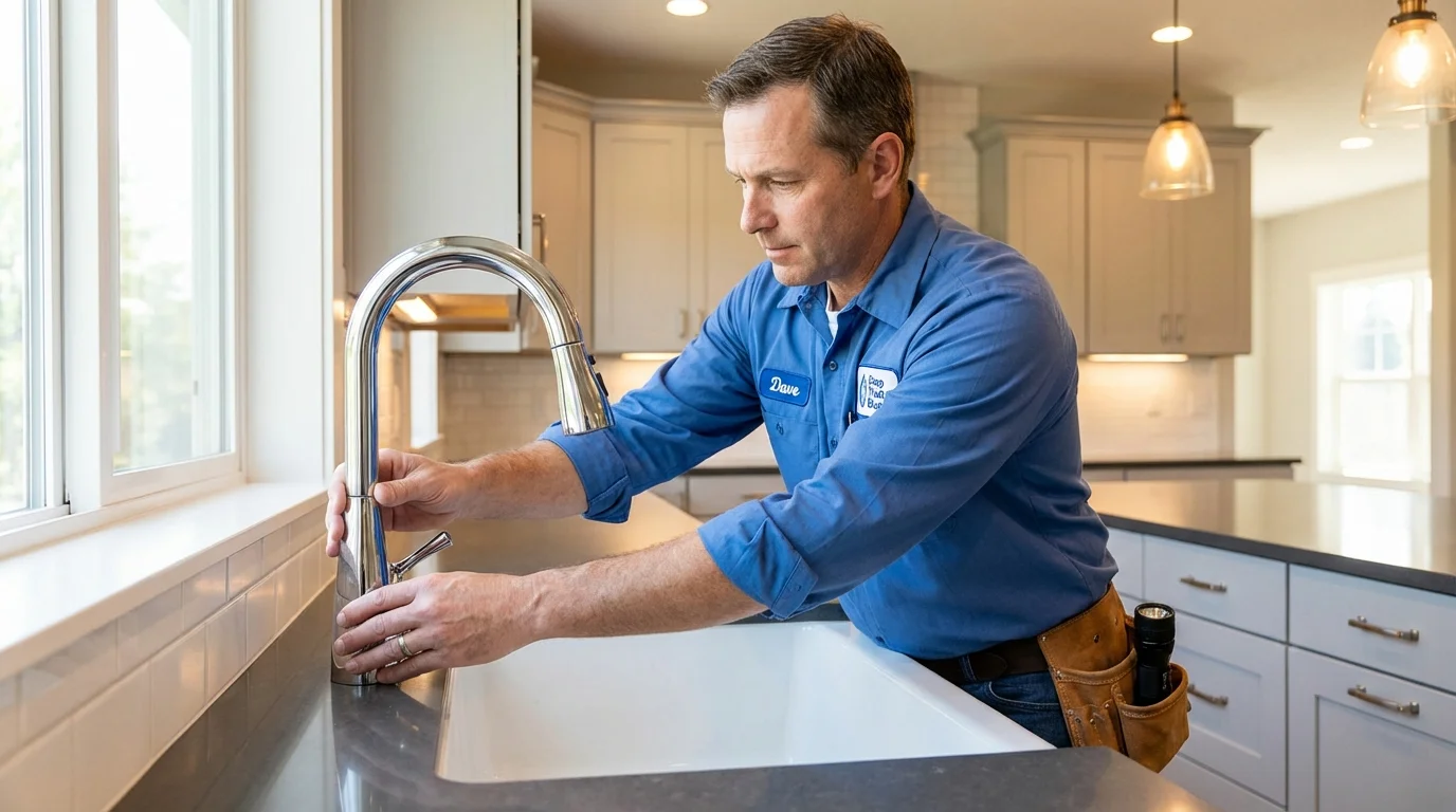 Kitchen faucet installation by Johns Plumbing LLC in Liverpool